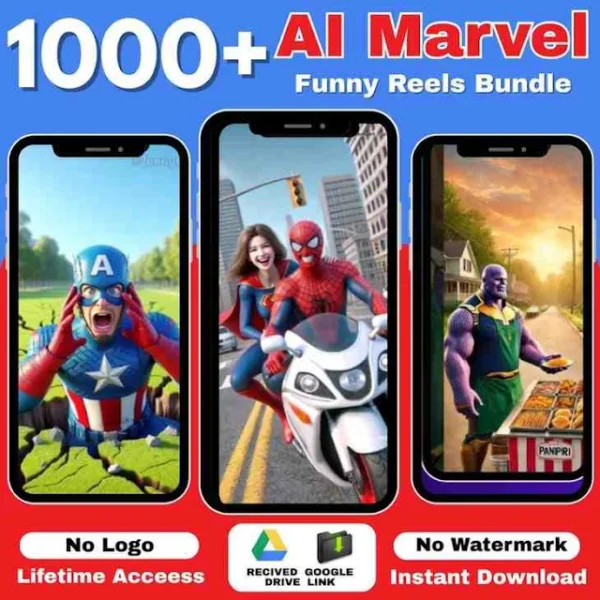 1000+ AI Marvel Funny Reels Bundle for Instagram