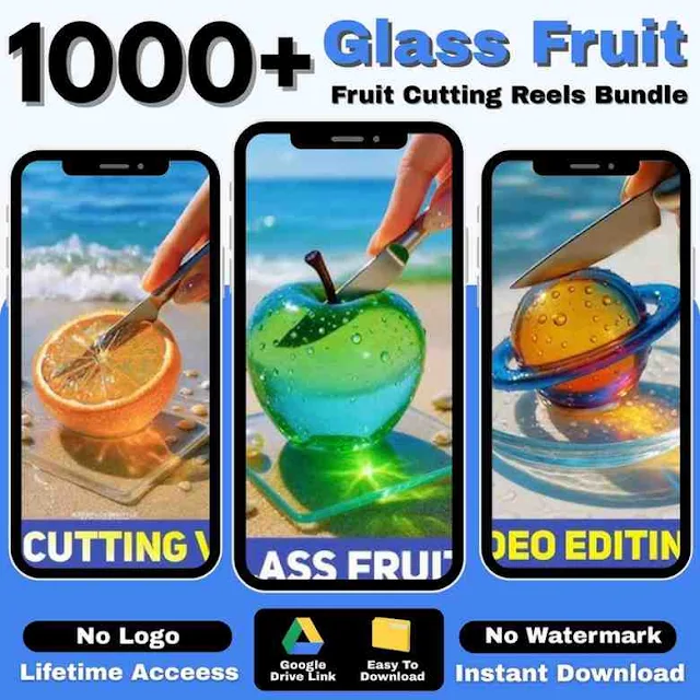 AI Glass Fruit Cutting ASMR Videos Bundle for Instagram