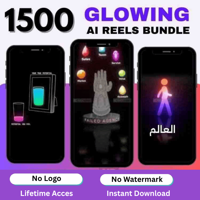 Glowing Motion Graphic Reels Bundle for Creative Projects