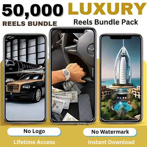 50,000+ Rich luxury Lifestyle Reels Bundle for instagram